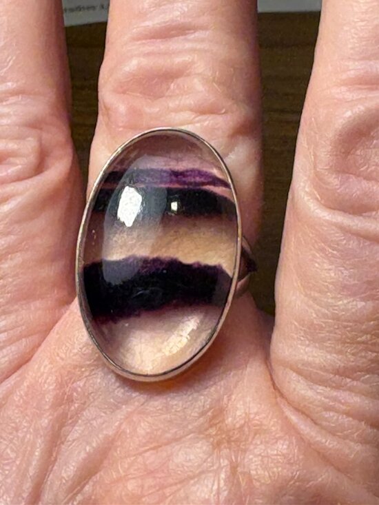 Handcrafted Jewelry - Handcrafted Solid Sterling Silver and Amethyst Quartz Ring Size 6.75